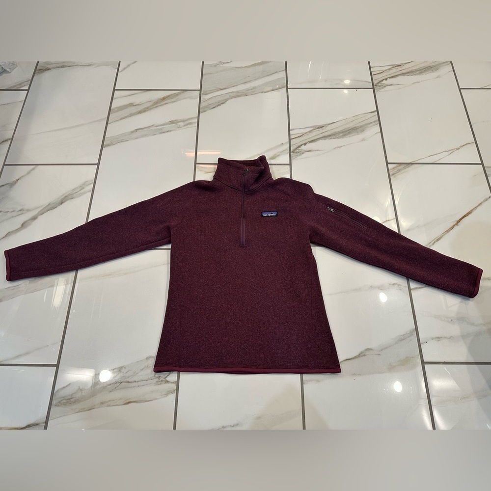Patagonia Maroon Quarter-Zip Fleece Sweater